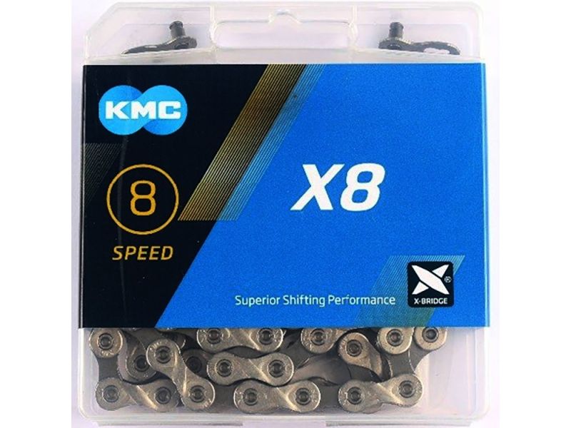 KMC X8 Fahrradkette (114 Glieder l silber / grau)