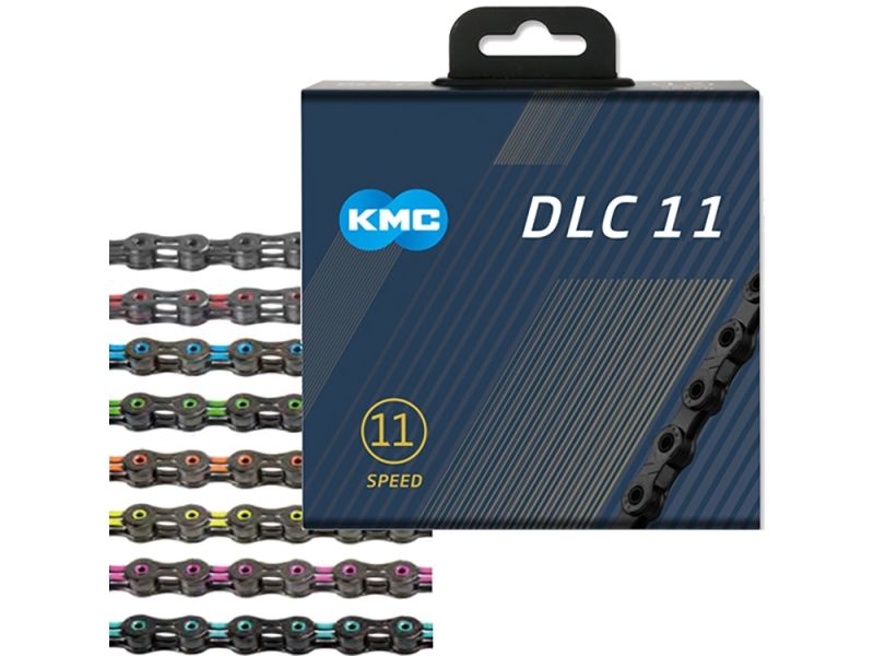 KMC DLC11 Fahrradkette (118 Glieder l schwarz/grün)