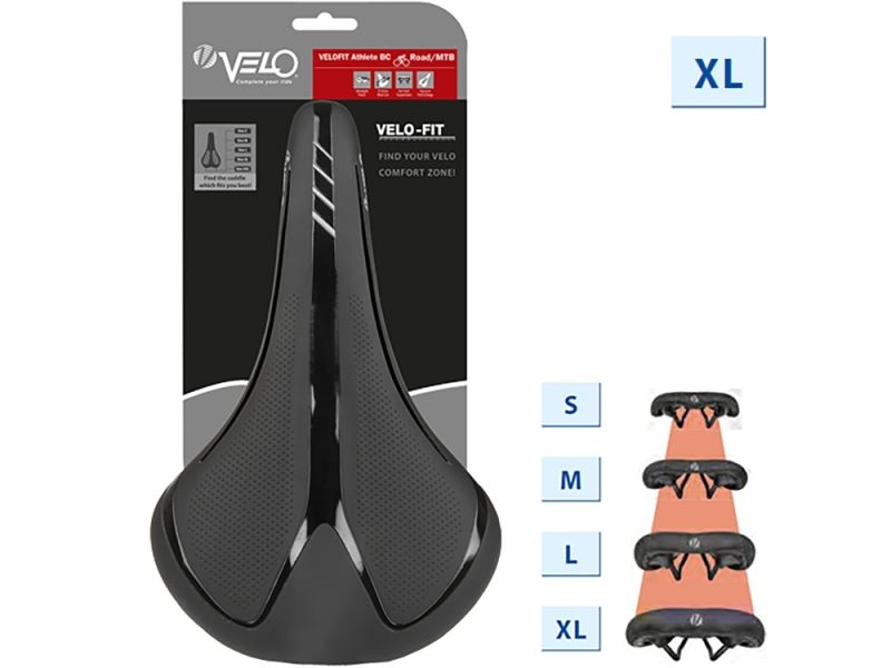 Velo Fit Athlete BC Fahrradsattel (schwarz) XL
