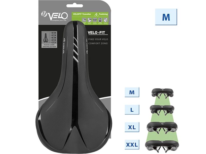 Velo Fit Traveller Fahrradsattel (schwarz) M