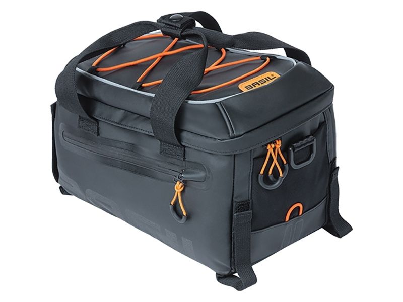 Basil Miles Tarpaulin Trunkbag Gepäckträgertasche (7 Liter l schwarz/orange)