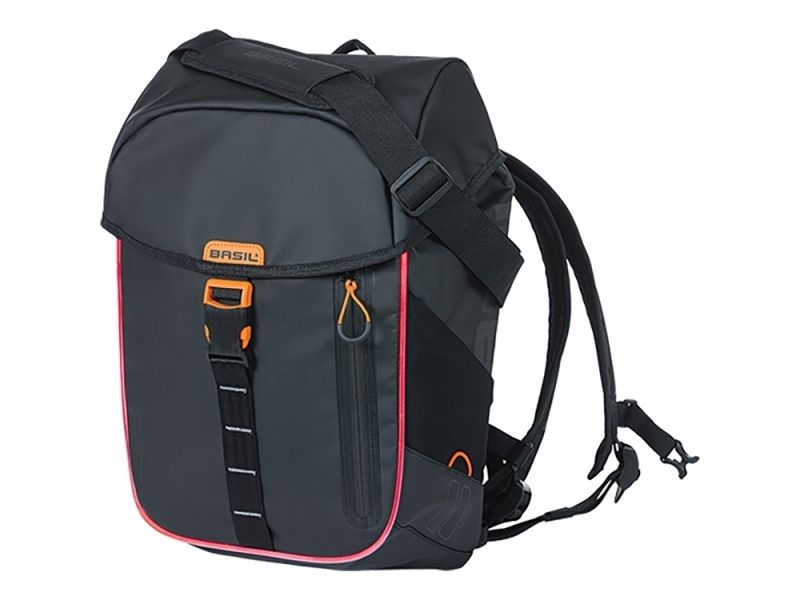 Basil Miles Tarpaulin Daypack Nordlicht Rucksack (17 Liter l schwarz/orange)