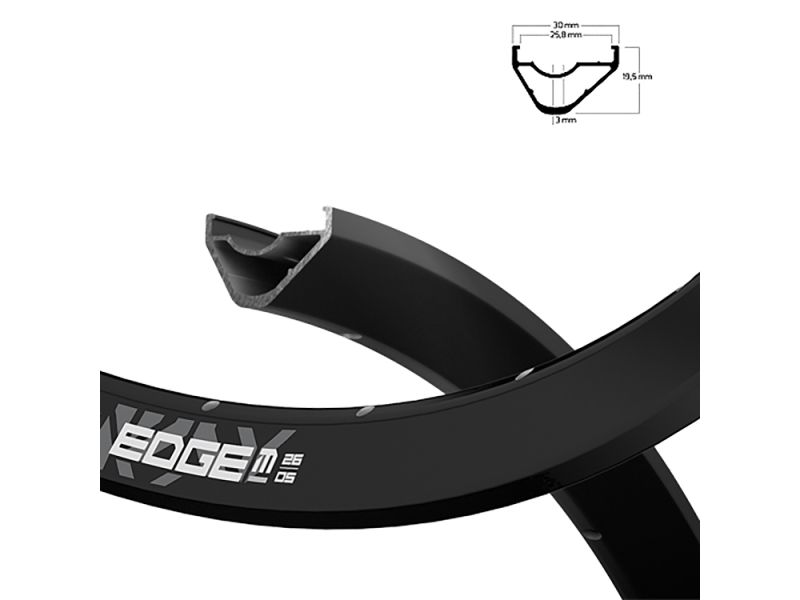 Ryde Edge M 26 OS 622-26 Fahrradfelge (32 Loch l schwarz)