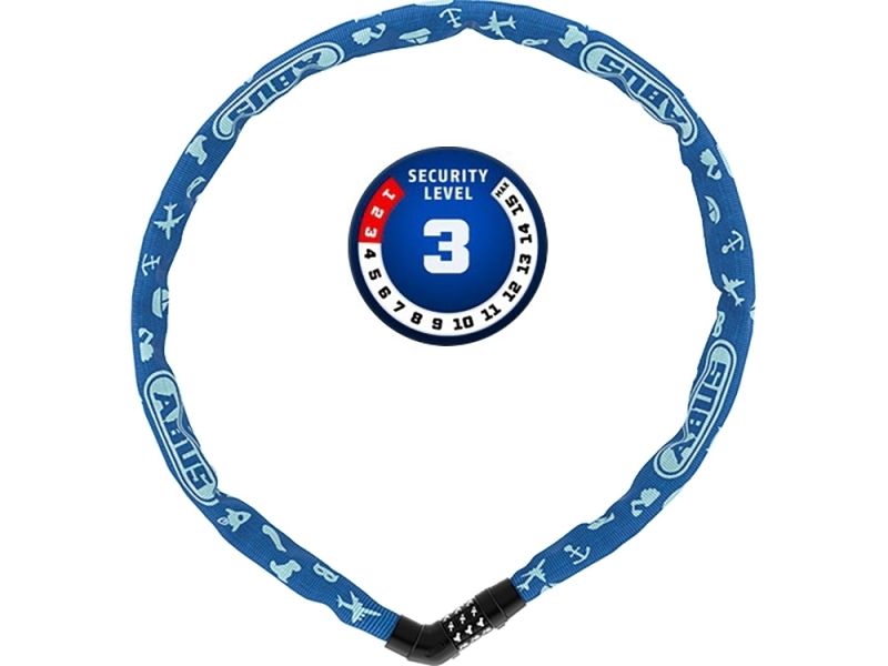 ABUS Kette 4804C Symbols Kettenschloss (75 cm x 4mm l blau)