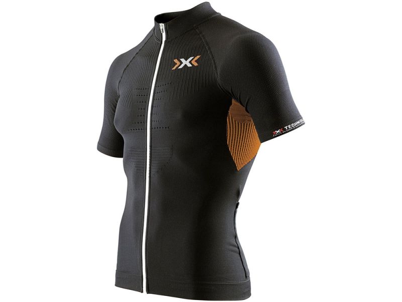 X-Bionic The Trick Full Zip cycling jersey men (black / orange)