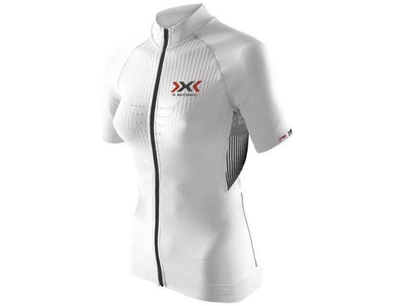 X-Bionic The Trick Full Zip cycling jersey women (white / black)