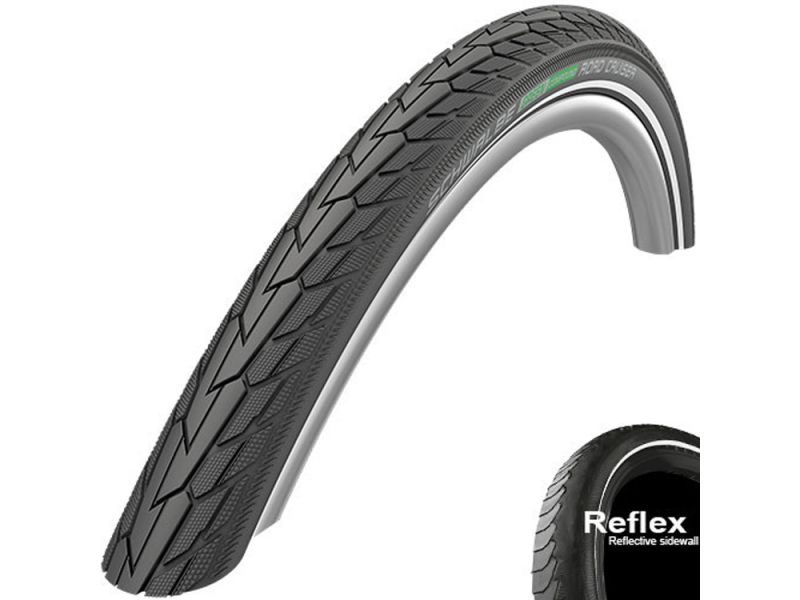 Schwalbe RoadCruiser K-Guard Drahtreifen (44-584 Reflex | schwarz / grün)