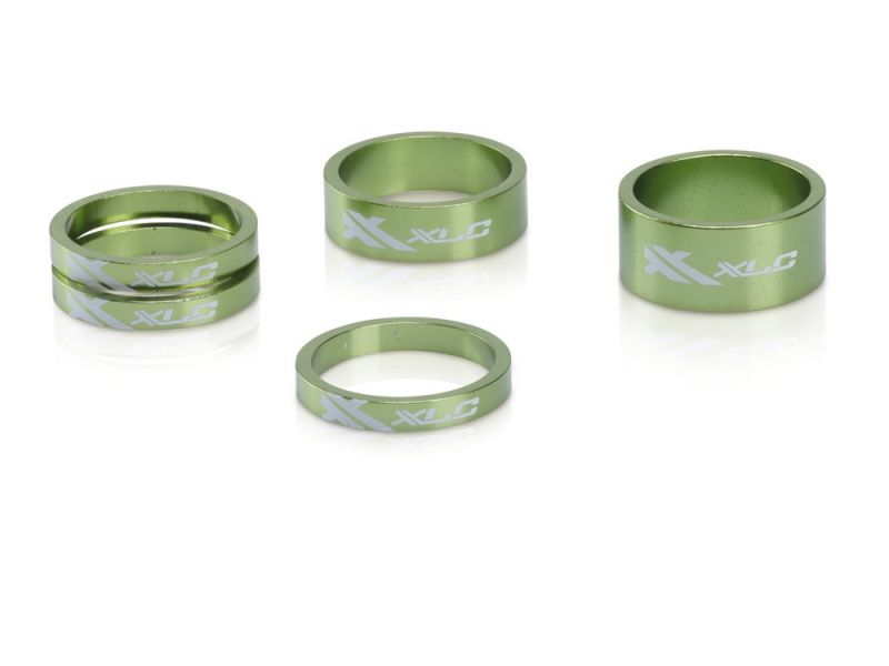 XLC AS-A02 A-Head spacer ring set (3x5 | 1x10 | 1x15mm | 1/8" | limegreen)