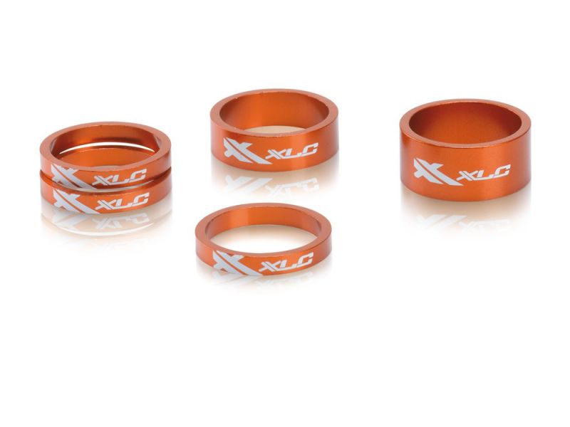 XLC AS-A02 A-Head spacer ring set (3x5 | 1x10 | 1x15mm | 1 1/8" | orange)