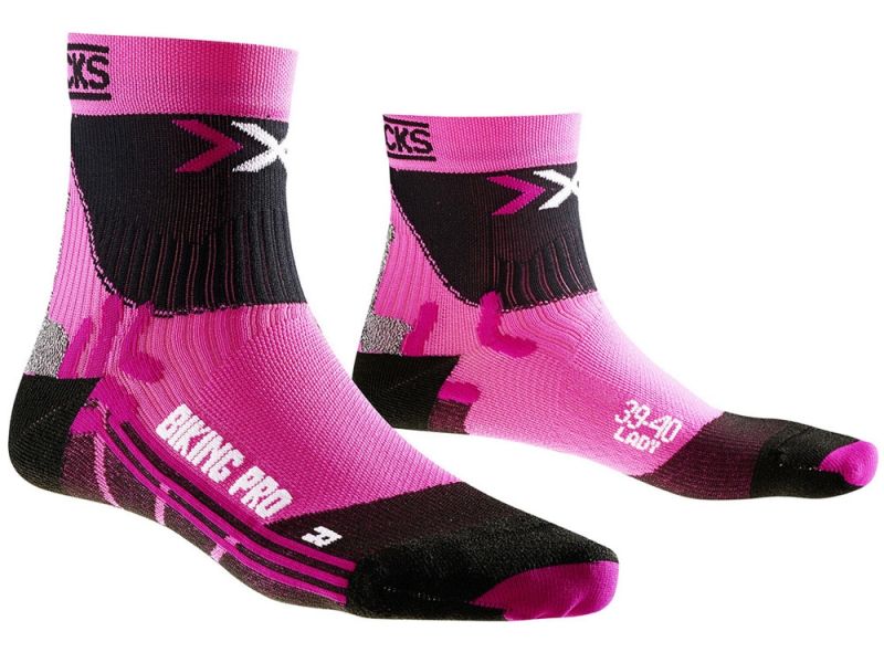X-Socks Biking Pro Lady cycling socks (black / pink)