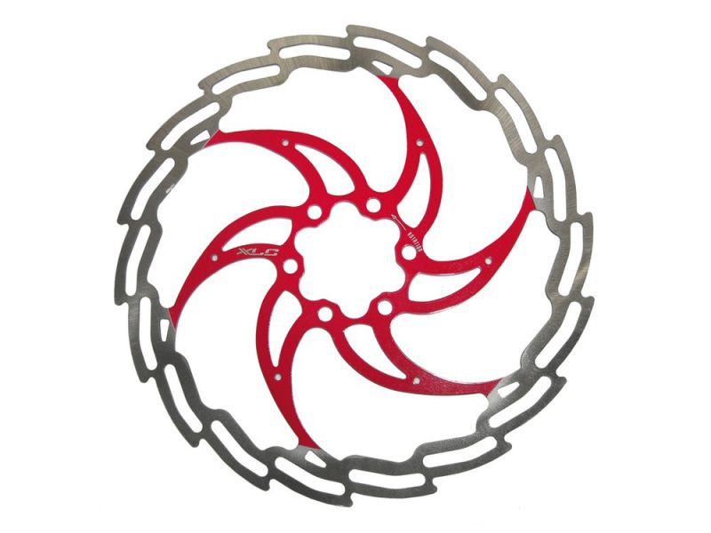XLC BR-X02 Brake disc (ø160mm | 6 holes | silver / red)