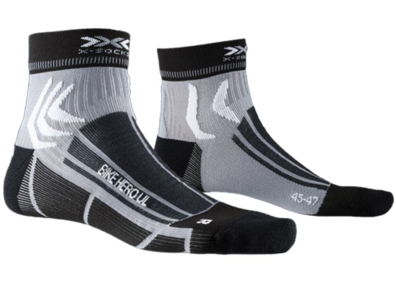 X-Socks Bike Hero UL cycling socks (opal black / dolomite grey)