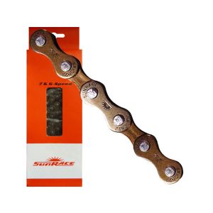 Sunrace Bicycle chain (116 links | 7-speed | brown)