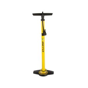 Messingschlager Floor pump with pressure gauge (up to 11bar | black / yellow)